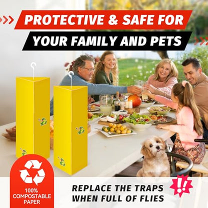 LULUCATCH Sticky Fly Traps, 10 Pack Fly Catcher Fungus Gnat Traps for Flying Insects, Hanging Yellow Sticky Traps for Fruit Fly, Non Toxic Odorless Bug Catcher, Pet Safe Pest Control - size: 10 Pack-B