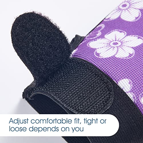 COOLJOB Medium Size Thorn Proof Garden Gloves Set for Women, Purple and Orange, 2 Pairs