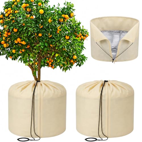 2 Pack Plant Winter Protection Pot Cover, 27"x25" Anti-Frost Flower Pot Bag - color: L-2pcs