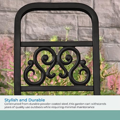 Suncast Metal Decorative 150' Hose Cart with Flat-Free Wheels and Foot Caps, Stylish Garden Hose Reel Cart for 150' of Standard Vinyl Hose, Made in the USA - size: 150 Feet