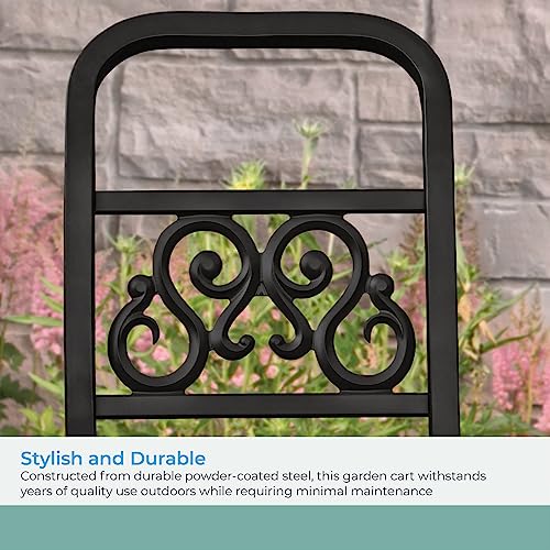 Suncast Metal Decorative 200' Hose Cart with Flat-Free Wheels and Foot Caps, Stylish Garden Hose Reel Cart for 200' of Standard Vinyl Hose - size: 200 Feet