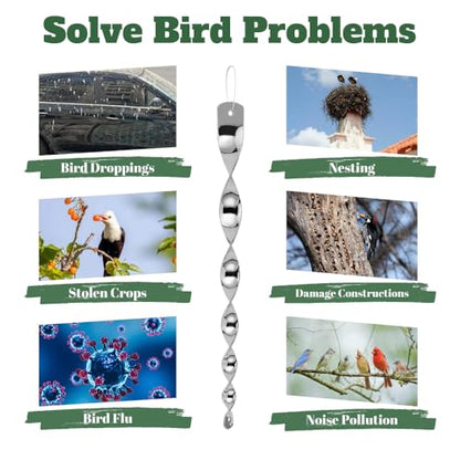 jabrand 6pcs Bird Scare Rods, Woodpecker Deterrent Devices for Outside House Garden and Yard Bird Reflective Repellent Devices (Silver) - color: Silver (6pcs)