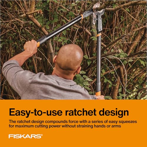 Fiskars 32" Ratchet Drive Garden Anvil Loppers, 2" Cut Capacity - style: 32" Ratchet Anvil