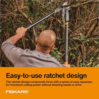 Fiskars 32" Ratchet Drive Garden Anvil Loppers, 2" Cut Capacity - style: 32" Ratchet Anvil