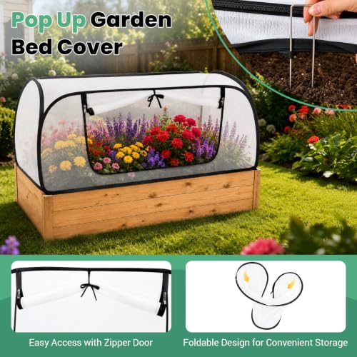 2 Pack Pop Up Garden Bed Cover, Mesh Plant Protector