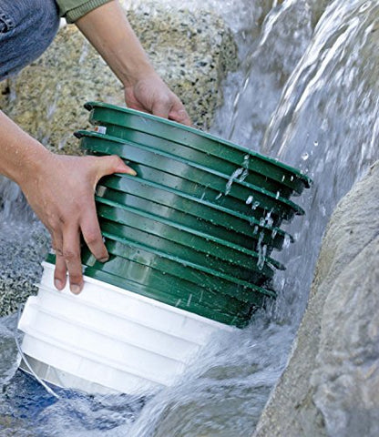 SE 9-Piece Patented 13.25-Inch Wide Stackable Sifting Pan Set for Gold Prospecting with Stainless Steel Mesh - GP2-9 SET - size: 9 Pieces, style: Pans