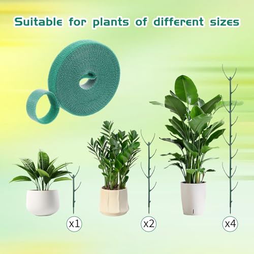 5 Pcs Stackable Plant Support Stakes, Plastic Monstera Plant Support for Indoor Outdoor Plants 11 Inch Plant Holder Sticks for Vine Training Stem Stabilization