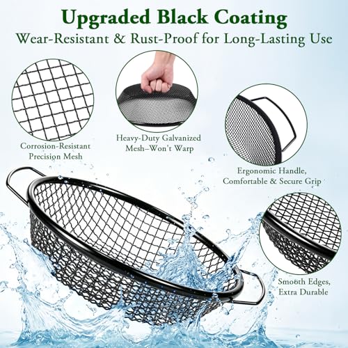 WLLEYAY 4PCS Soil Sifter for Gardening with Handle 1/4in,1/8in,5/16in,3/8in