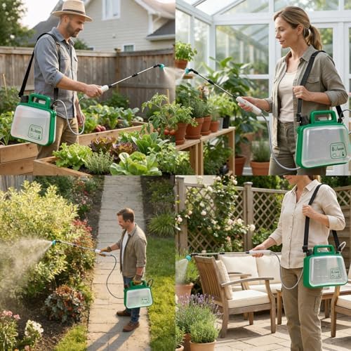 2.1 Gallon Battery Powered Sprayer, Upgraded Electric Weed Sprayer with USB Rechargeable Handle, Retractable Wand, 3 Mist Nozzles Leak-Proof for Lawn,Garden,Farm (Green) - color: Green