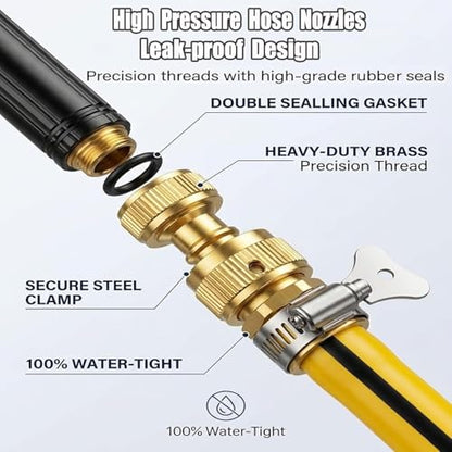 2packs High Pressure Hose Nozzle Sprayer for US Garden Hoses