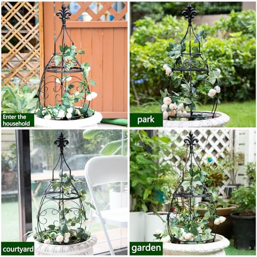 29-Inch Garden Trellis Obelisk – Durable Metal Support for Plants - size: 29" x 11"