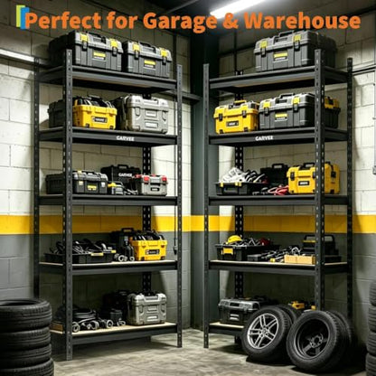 Heavy Duty 5-Tier Storage Shelves, 2204 lbs, 30" W x 12" D x 60" H - size: 60" H x 30" W x 12" D
