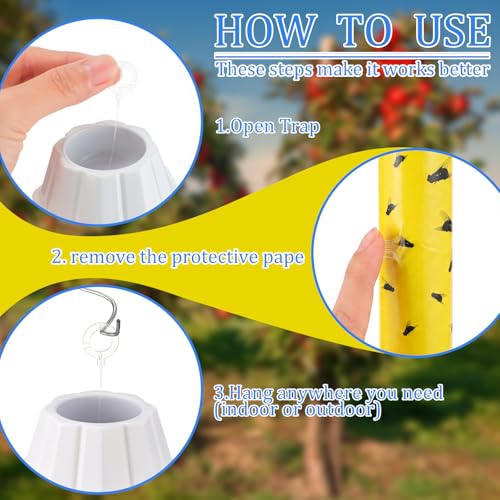 Qualirey 8 Pcs Sticky Fly Trap Stick with Hook, Novel-1, Yellow and Black - color: Yellow and Black, size: Novel-1