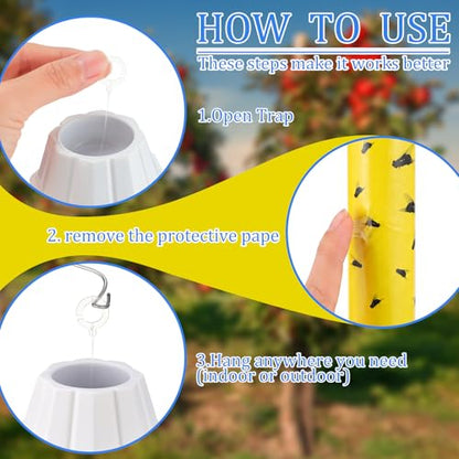 Qualirey 8 Pcs Sticky Fly Trap Stick with Hook, Novel-1, Yellow and Black - color: Yellow and Black, size: Novel-1