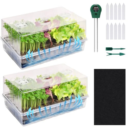 Adawook Self-Watering Seed Starter Tray, Seed Starter Kit Self Water, Germination Trays for Seed Starting with High Humidity Domes (Tray, 240 Cells)