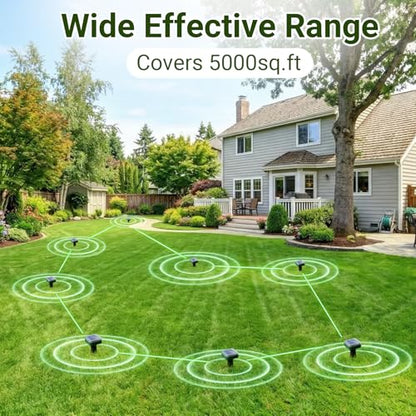 Solar Powered Mole Repeller Gopher Deterrent Outdoor Groundhog Repellent Ultrasonic Snake Armadillo Repeller Waterproof Effective for Yard Lawn Garden (8, Jade)