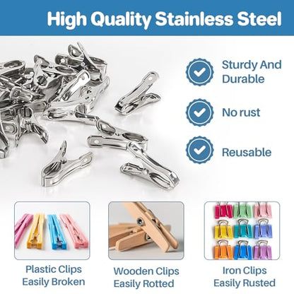 50 PCS Garden Clips for Netting - Stainless Steel Greenhouse Clamps
