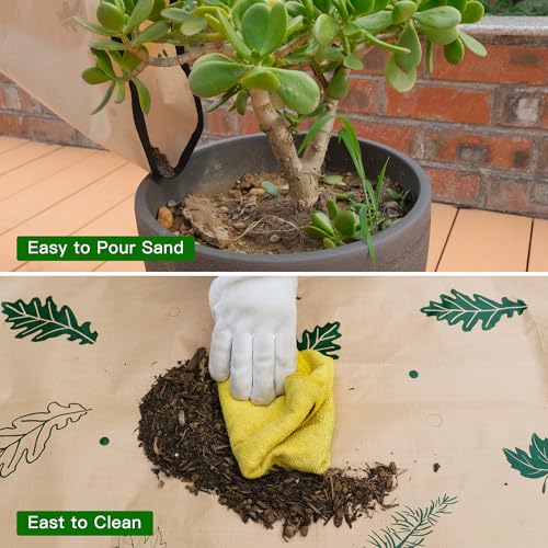 2PCS 3x3FT Repotting Mat for Indoor Plants, Heavy Duty Thickened Gardening Mat, Waterproof Plant Transplanting Potting Tray Foldable - size: 3ftx3ft