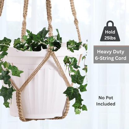 Giant XXL 55 Inches Macrame Planter Hanger Large for 15 inch Pot - color: Brown