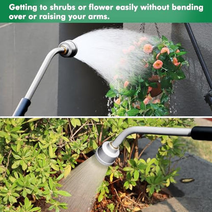 RESTMO Long Watering Wand, 24 Inches Gentle Soft Full Shower Sprayer Wand - color: Silver