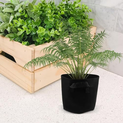 5 Pack 3 Gallon Grow Bags, Heavy Duty Nonwoven Fabric Pots with Handles, Plant Grow Bags for Vegetables, Flowers, and Fruits, Aeration Planters for Outdoor and Indoor Gardening