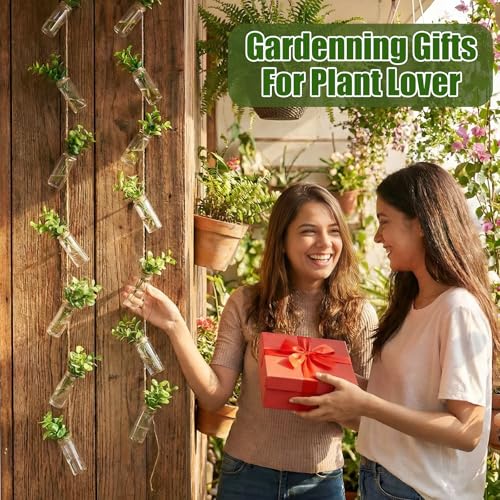 40 Pcs Hanging Plant Propagation Jars Mini Glass Hanging Planters Glass Hydroponic Plant Cutting Bottles with Rope Window Wall Planter for Indoor Plants Home Decor