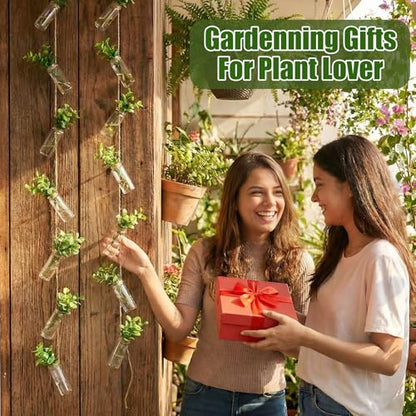 40 Pcs Hanging Plant Propagation Jars Mini Glass Hanging Planters Glass Hydroponic Plant Cutting Bottles with Rope Window Wall Planter for Indoor Plants Home Decor