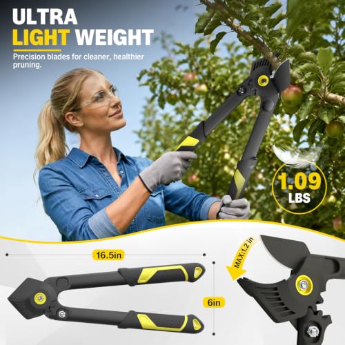 Jardineer Anvil Lopper for Tree Trimming, 16.5 Inch Branch Cutter