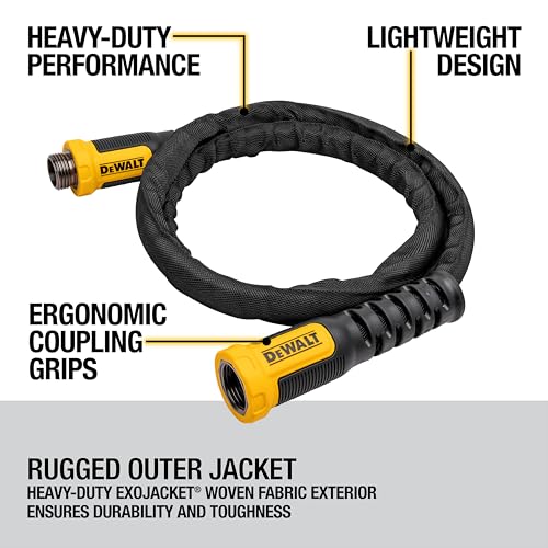 DEWALT 6 ft x 5/8 in Heavy-Duty Professional Grade Fabric Garden Hose - DXMH3306 (Pack of 6) - size: 6 Ft (Pack of 6)