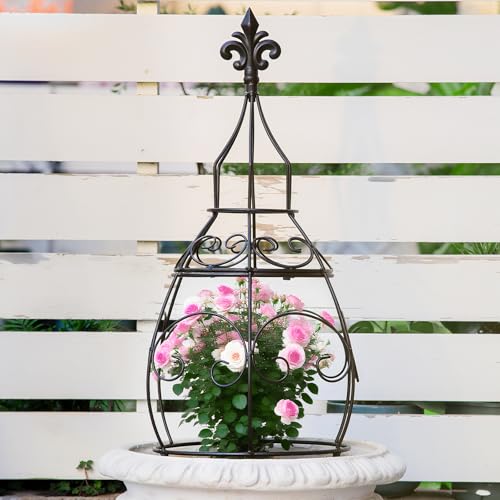 29-Inch Garden Trellis Obelisk – Durable Metal Support for Plants - size: 29" x 11"