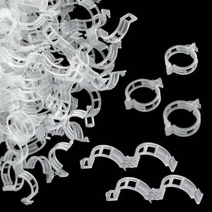 150pcs Plant Support Clips - Tomato Clips for String Trellis, Grape Vine Clips for Garden Netting Climbing Plants, Secured Plastic Plant Clip for Fixing Stem and Vine