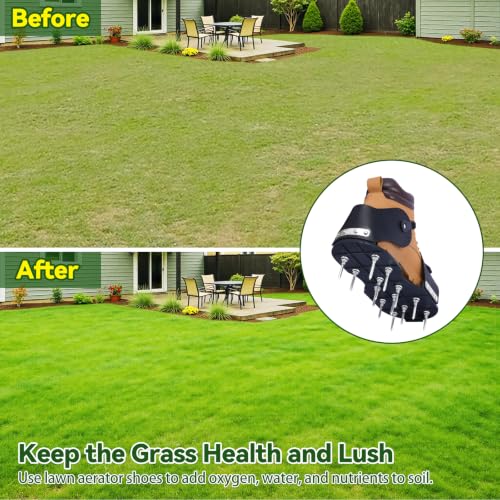 HFH Lawn Aerator Shoes with 1-3/4" (1.75") Spikes, Wrench & Ratchet Buckles