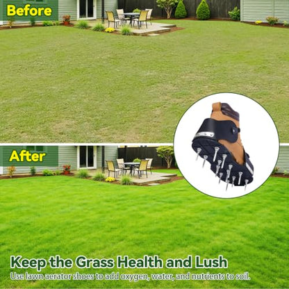 HFH Lawn Aerator Shoes with 1-3/4" (1.75") Spikes, Wrench & Ratchet Buckles