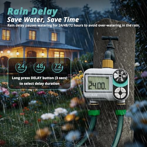 QUOBAS Brass Sprinkler Timer, Programmable Water Hose Timer for Garden Hose - size: Interval Program 2 Zone