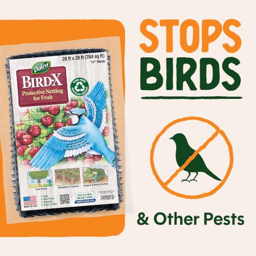 Dalen Bird-X Protective Mesh Netting for Fruit Trees & Berries - 28 x 28 ft - size: 28' x 28'