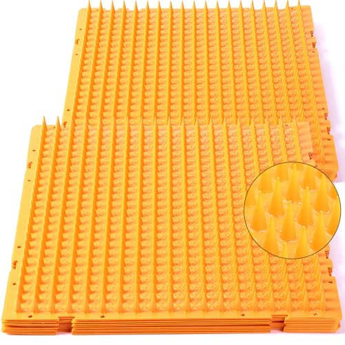 Nuanchu 16 Pack Cat Mat with Spikes, Pet Deterrent Outdoor, Orange - color: Orange