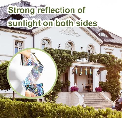 Bird Scare Reflective Tape, 2 Inch x 328 ft Roll, Double-Sided Flash Tape for Sparrows and Woodpeckers, Outdoor Bird Deterrent for Gardens, Farms, Orchards, Homes