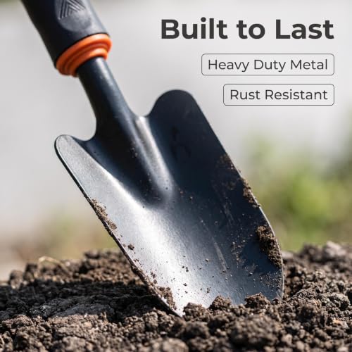 Heavy Duty Garden Trowel with Ergonomic Grip for Digging and Planting - color: Extra Large Garden Shovel（