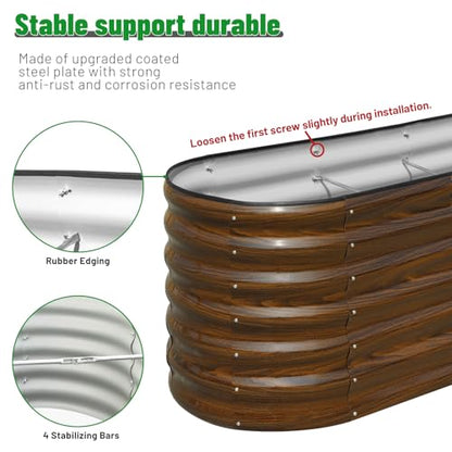 SnugNiture Galvanized Steel Raised Garden Bed Kit - 6x2x2 ft Large Metal Planter Box for Vegetables, Flowers, Herbs | Easy Assembly, Open Bottom Design - size: 6x2x2ft(1 Pack)