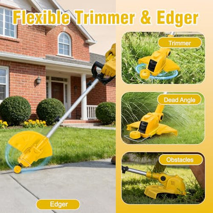 12 Inch Electric Weed Wacker with 2 x2.5Ah Battery Powered Weed Eater