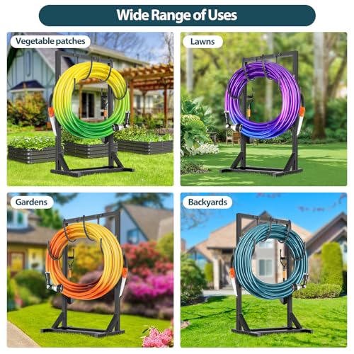 BOLITE Garden Hose Holder, Heavy Duty Freestanding Water Hose Holder, 150ft - color: Black