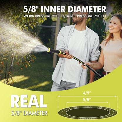 100 FT Heavy Duty Garden Hose, 5/8 in Rubber Water Hose - size: 100FT