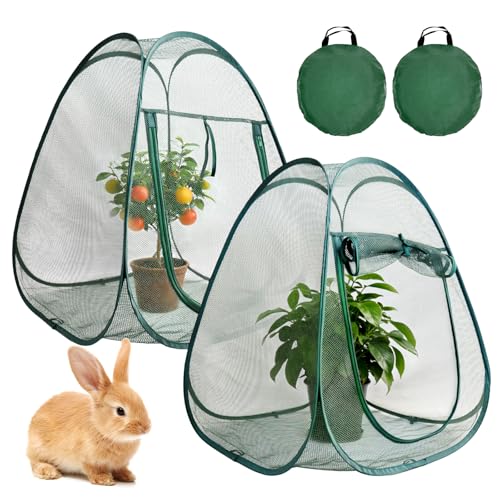 2PCS Large Netting Tent for Garden Protection Mesh Plant Cover from Animals - color: Green 2pcs