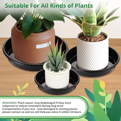 9 Pack of 5''& 7''& 9'' Plant Saucer Drip Trays, Plant Tray for Pots - color: Black, size: 5" 7" 9" Mix