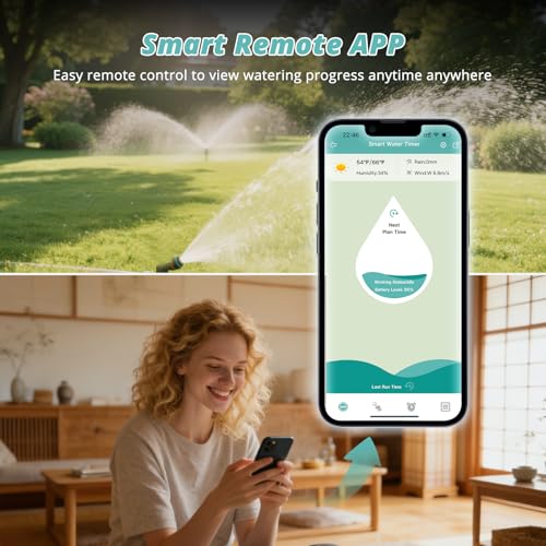 QUOBAS WiFi Water Timer for Garden Hose, 1 Zone Brass Smart Sprinkler Timer - size: Smart Timer 1 zone