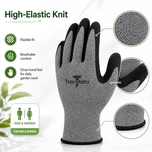 8 Pairs gloves for men gardening gloves,garden gloves for women,Breathable latex dipped gloves,Suitable for weeding and warehouse handling - size: Large