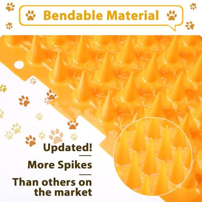 Nuanchu 16 Pack Cat Mat with Spikes, Pet Deterrent Outdoor, Orange - color: Orange