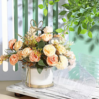 Hoolerry 15 Pcs Plastic Plant Saucer Clear Deep Tray, 4, 6, 8 Inch - size: 4, 6, 8 Inch