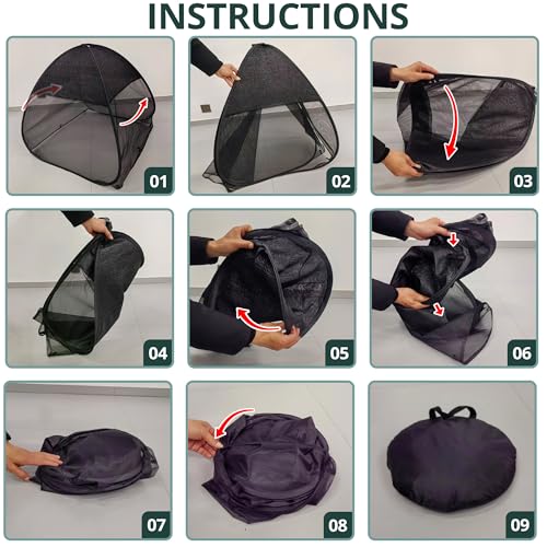 2Pcs Pop Up Garden Netting Bug and Shade Cover,Plant Sun Shade Netting Tent - color: Black-22x22x22 Inch
