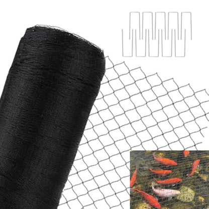 JUNFLYING 10x30 Ft Pond Netting for Leaves, 1/2 in Fine Mesh Net Cover - size: 10x30ft